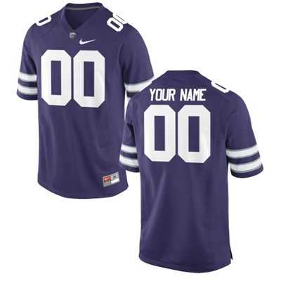 Mens Kansas State Wildcats Customized Replica Football Jersey - 2015 Purple->customized ncaa jersey->Custom Jersey